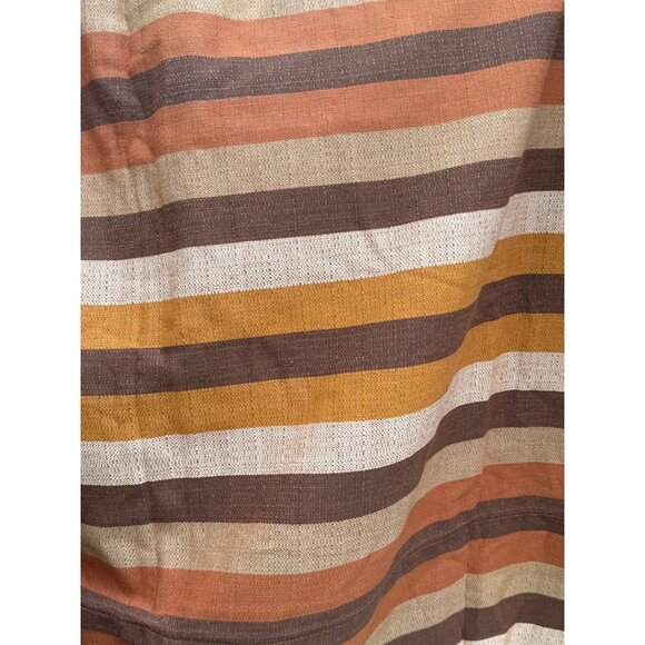 70s Fall Stripes Round Tablecloth Custom Made 62" Diameter - Picture 2 of 7